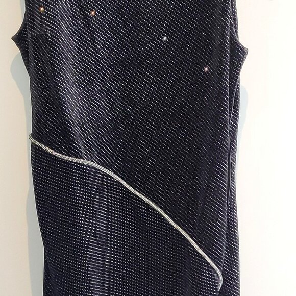 Zara Sleeveless Velvet Shimmer Maxi Dress with Back Slit Size M - Picture 8 of 12